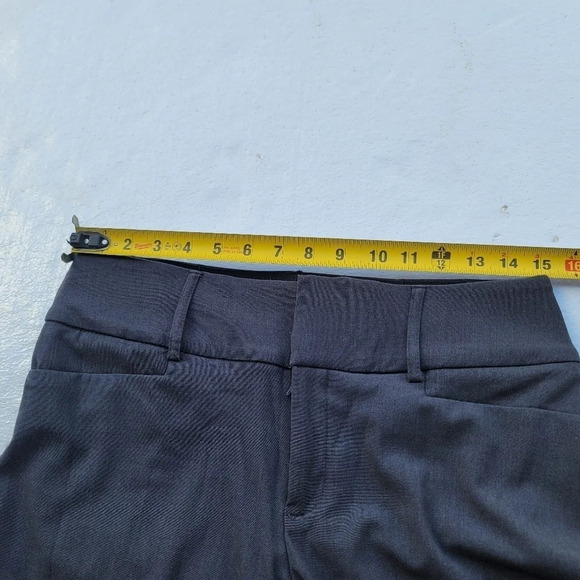 Apt 9 sz 4 Women's Trousers Slight Flare Grey Twill Wide Belted Stretch Waist - Picture 2 of 9
